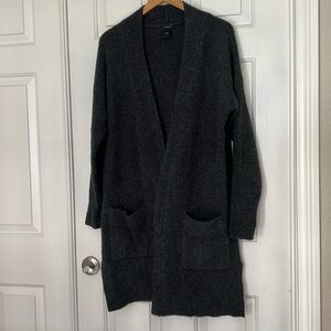 Ann Taylor Factory Long Cardigan Charcoal Gray